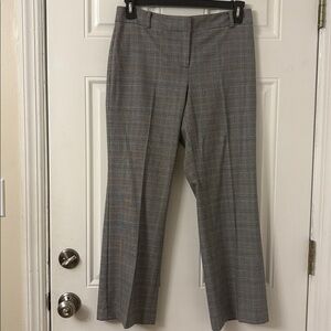 TALBOTS Petite Plaid Stretch Trousers in black brown plaid size 6 P CURVY